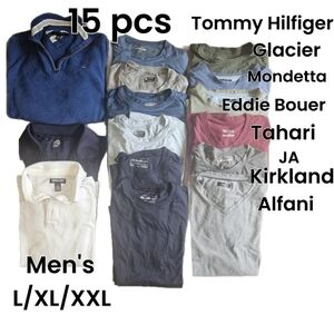 Resellers Lot Men's Bundle 15 Pcs. Tommy Hilfiger Eddie Bauer Tahari L/XL/ XXL